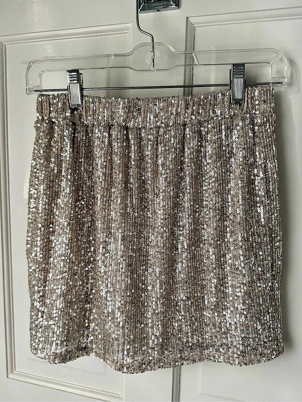 Sequin Metallic Mini Skirt